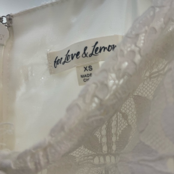 For Love & Lemon Samira White Lace Mini Dress XS - Picture 9 of 12